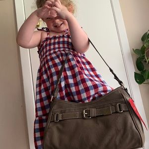 Rosetti, taupe, boho purse.